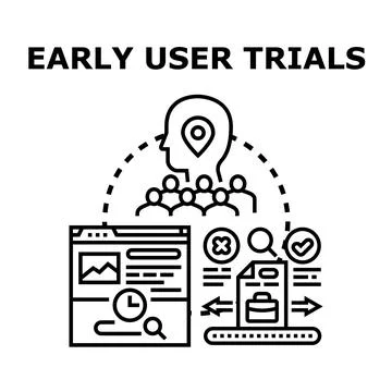 Early user trials concept developing product application software Stock-Illustration