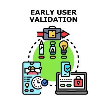 Early user validation process developing product idea Stock Illustration