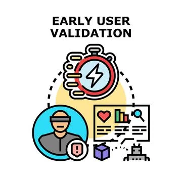 Early user validation process testing product feedback loop Stockillustratie