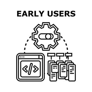 Early users concept for new software development Stockillustratie