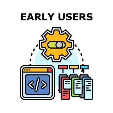 Early users concept for new software development Stock Illustration