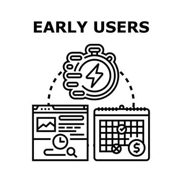 Early users getting feedback and earning revenue Stock Illustration