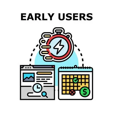 Early users getting feedback and earning revenue Stock Illustration