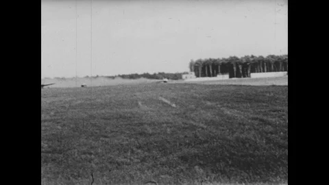 Early version of German jet plane ME-163 takes off, watched by officials Stock Footage 103391624