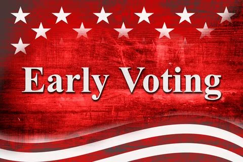 Early Voting message of USA flag stars and stripes Stock Illustration