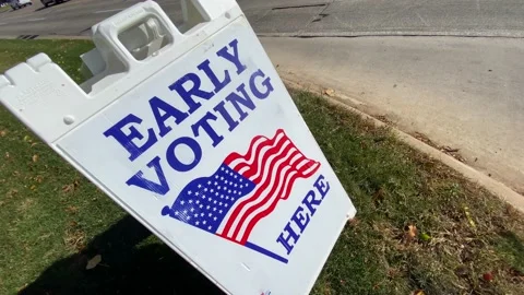 Early Voting Sign by roadside Stock Footage 219651791