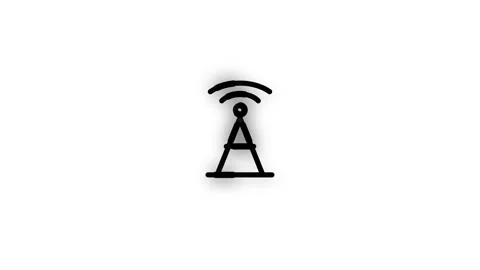 Early Warning System Line Icon Animation Loop White Background Stock Footage 341368615