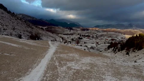 Early winter through a dreamy mountain landscape Stock Footage 166919476