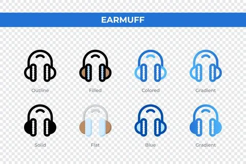 Earmuff icons in different style. Earmuff icons set. Holiday symbol. Differ.. Stock Illustration