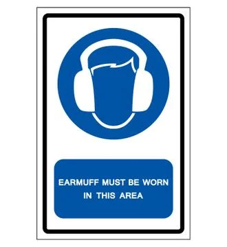 Earmuff Must Be Worn In This Area Symbol Sign ,Vector Illustration, Isolate O Illustrazione stock