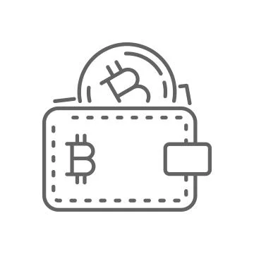 Earn Bitcoin Wallet Thin Line Symbol Icon Design Stock Illustration