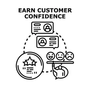 Earn customer confidence and satisfaction concept with rating system Stock Illustration