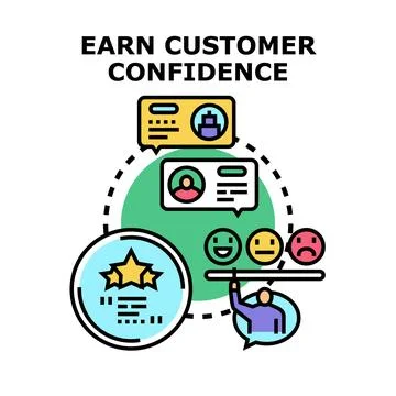 Earn customer confidence and satisfaction concept with rating system Stock Illustration