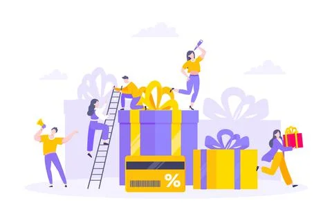 Earn loyalty program points and get online reward and gifts. Stock Illustration