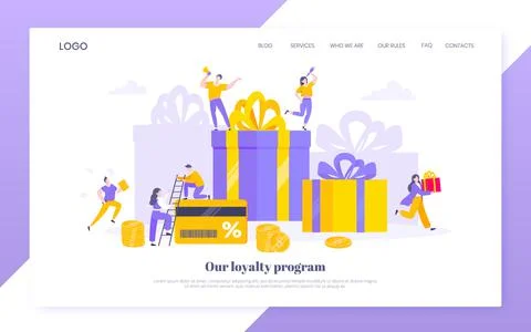 Earn loyalty program points and get online reward and gifts. Stock Illustration