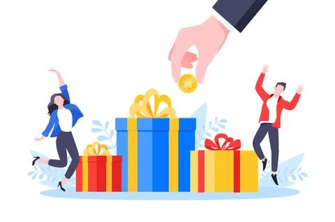 Earn loyalty program points, get online reward and gifts. 스톡 일러스트