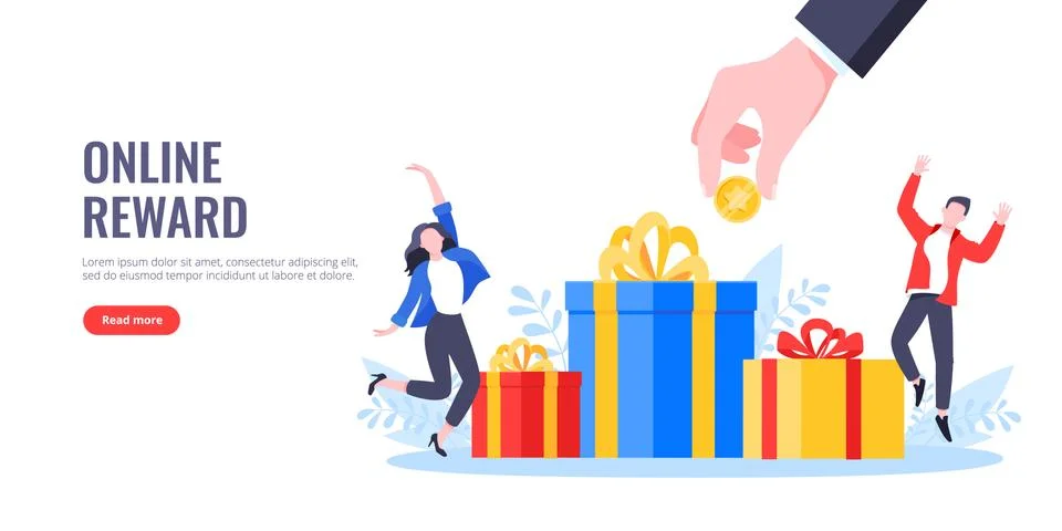 Earn loyalty program points, get online reward and gifts. Stock Illustration