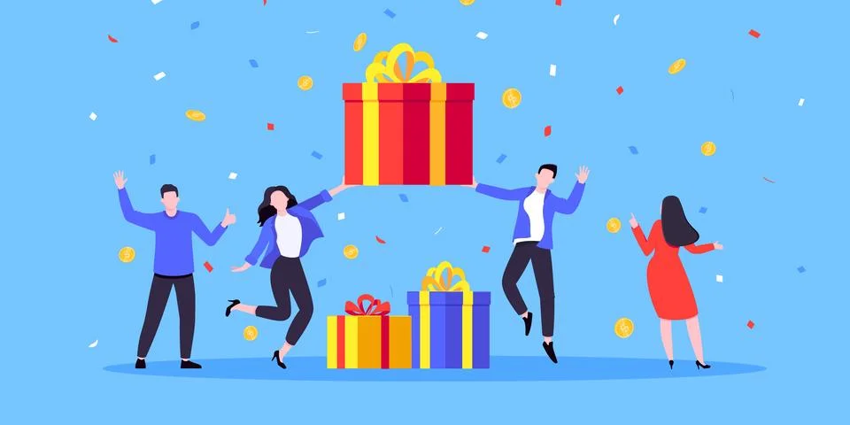 Earn loyalty program points, get online reward and gifts. Stock Illustration