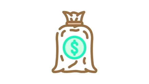 Earn money affiliate program color icon animation 库存影片 327256976