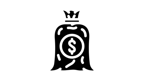 Earn money affiliate program glyph icon animation Video stock 326730432