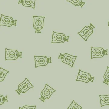 Earn money affiliate program line vector seamless pattern 스톡 일러스트