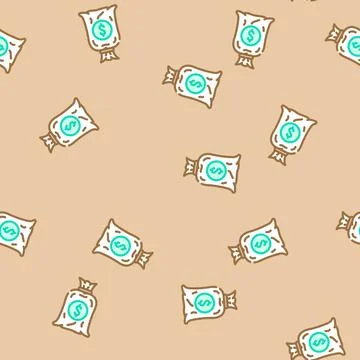 Earn money affiliate program vector seamless pattern 스톡 일러스트