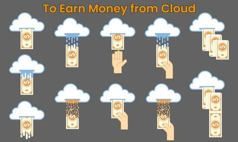 Earn Money from Cloud 스톡 일러스트