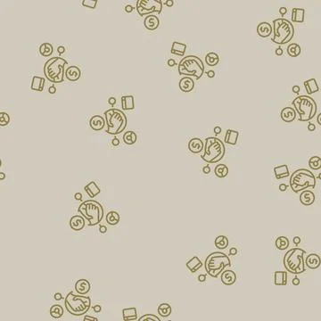 Earn money line seamless pattern Stock Illustration