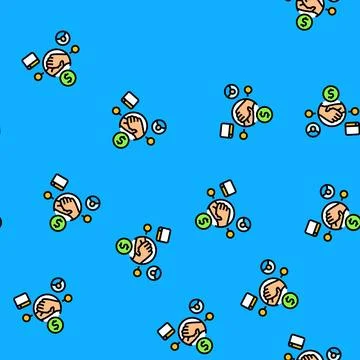Earn money vector seamless pattern 스톡 일러스트
