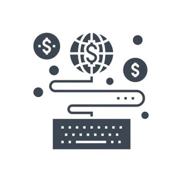 Earn On Vector Glyph Icon Stock Illustration
