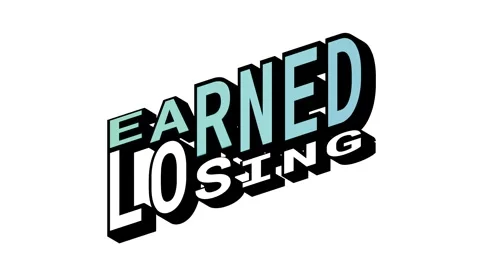 EARNED vs LOSING, 3D Text Animation in Isometric View with Opposite Word Motion Stock Footage 314263425
