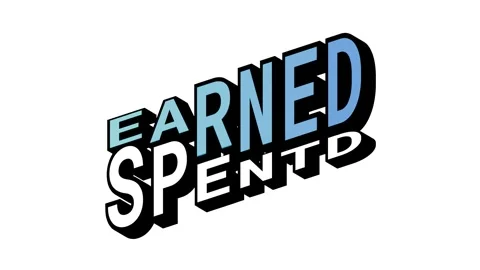 EARNED vs SPENTD, 3D Text Animation in Isometric View with Opposite Word Motion Stock Footage 314263430