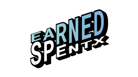 EARNED vs SPENTX, 3D Text Animation in Isometric View with Opposite Word Motion Stock Footage 314263432