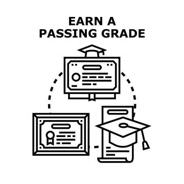 Earning academic grades and achieving educational certificates Stock Illustration