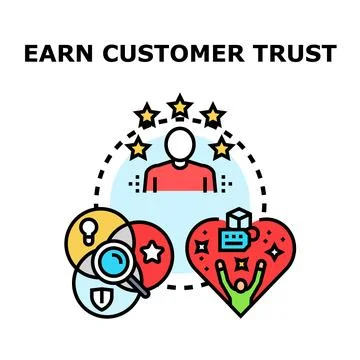 Earning customer trust and loyalty by providing quality experience Stock Illustration