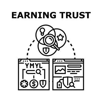 Earning online trust concept for digital marketing イラスト素材