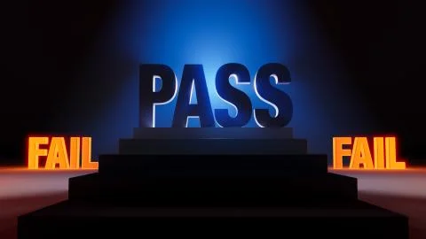 Earning a "PASS", Not Weighed Down By Lesser Fails Stock Illustration