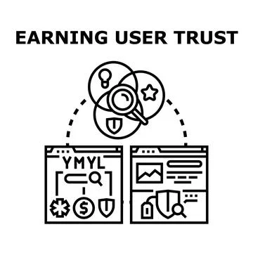 Earning user trust and online website ranking optimization Stock Illustration