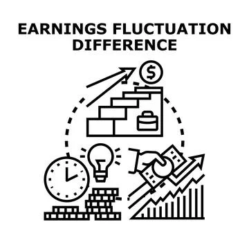 Earnings fluctuation difference concept vector illustration Stock Illustration