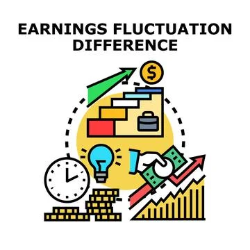 Earnings fluctuation difference concept vector illustration Stock Illustration