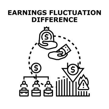 Earnings fluctuation difference concept vector illustration 스톡 일러스트