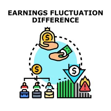 Earnings fluctuation difference concept vector illustration 스톡 일러스트