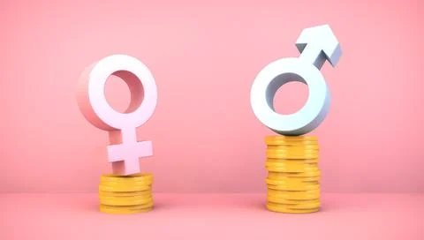 Earnings gender gap Stock Illustration