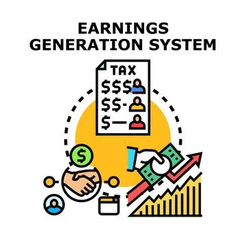 Earnings generation system creating income and financial growth Stock Illustration