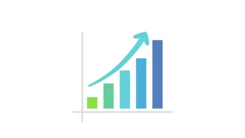 Earnings graph that is increasing Green bar graph of business profitability.. Video stock 258186951