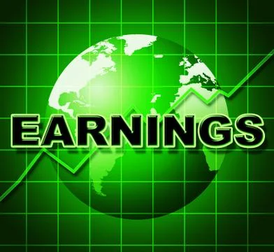 Earnings graph indicates earns incomes and infochart Иллюстрация
