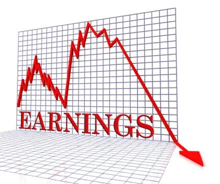 Earnings Graph Negative Indicates Wage Crisis 3d Rendering Stock Illustration