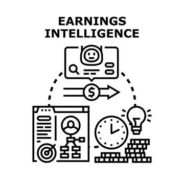 Earnings intelligence process for financial analysis and management Stock Illustration