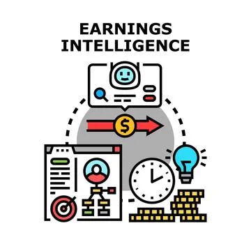 Earnings intelligence process for financial analysis and management Stock Illustration