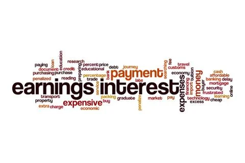 Earnings interest word cloud concept Stock Illustration
